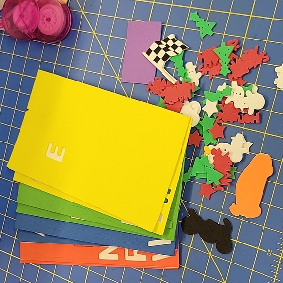 Scrapbook Foam Letters Snowmen Car Tree #s Bike Race Flag Stars Happy Holiday - Picture 1 of 6
